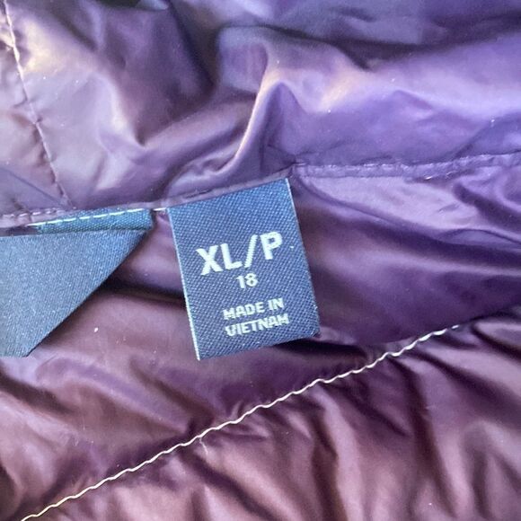 Land’s End women’s puffer hooded coat ultralight quilted down pack Lavender Var - Picture 8 of 17